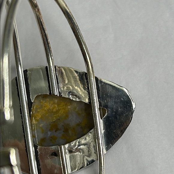 Jasper Cuff M, 925 Silver Artisan Gemstone Bracelet - Picture 6 of 6